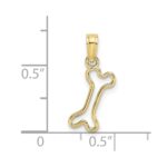 10K Cut-Out  Polished Mini Dog Bone Charm - Image 3