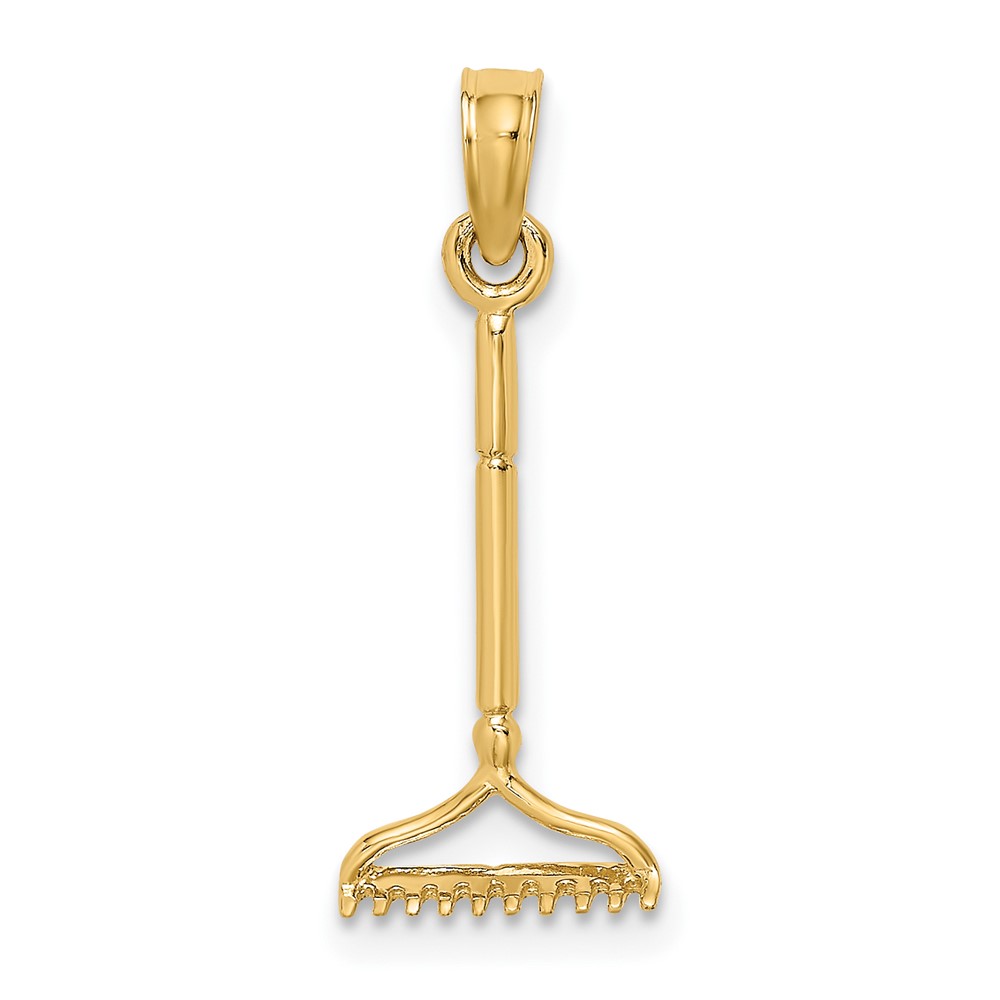 10K7322.jpg 10K 3-D Landscape Rake Garden Tool Charm - Image 1