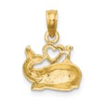 10K Polished  I HEART WHALES Charm - Image 4