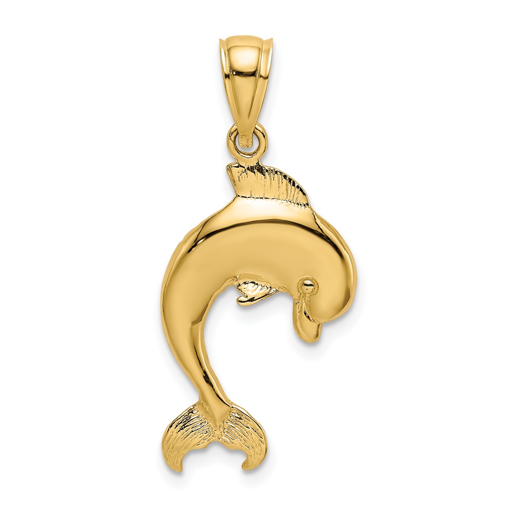10K7415.jpg 10K Polished Dolphin Jumping Charm - Image 1