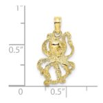 10K 2-D Textured Octopus Charm - Image 3