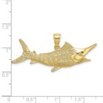 10K 2-D Textured Marlin Fish Charm - Image 3