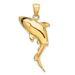 10K 3-D Polished Shark Charm - Image 3