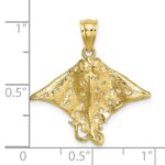 10K 2-D Spotted Eagle Ray w/ Holes Charm - Image 3