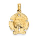 10K Polished Sand Dollar Charm - Image 4