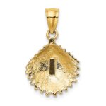 10K Textured Scallop Shell Charm - Image 3