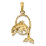 10K Polished Dolphin Jumping Through Hoop Charm - Image 4