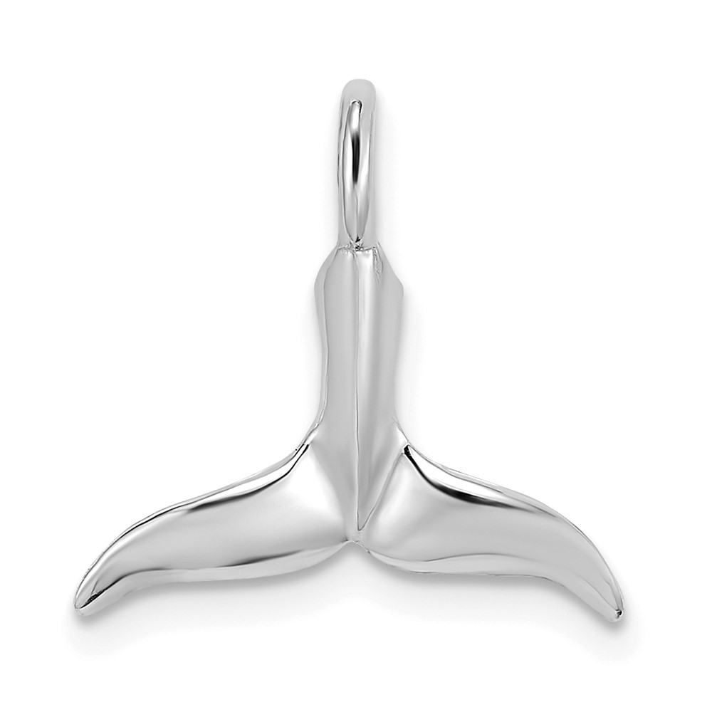 10K7709W.jpg 10K White Gold 3-D Polished Whale Tail Charm - Image 1