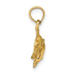 10K Polished Double Dolphins Jumping Charm - Image 2