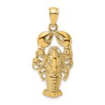 10K 2-D Textured Maine Lobster Charm