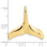 10K 3-D Polished/Textured Whale Tail Charm - Image 3