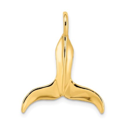 10K 3-D Polished Whale Tail Charm