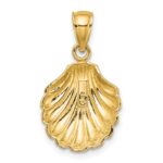 10K Polished 2-D Scallop Shell Charm - Image 4