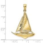 10K 3-D Polished Sailboat Charm - Image 3