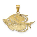 10K 2-D Polished Textured Fish Charm - Image 4
