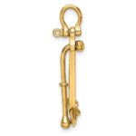 10K 3-D Polished Anchor 2 Piece and Moveable Charm - Image 2