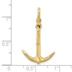 10K 3-D Polished Anchor 2 Piece and Moveable Charm - Image 3