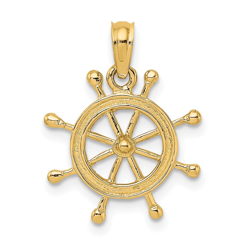10K7926.jpg 10K 2-D Ship Wheel Charm - Image 1