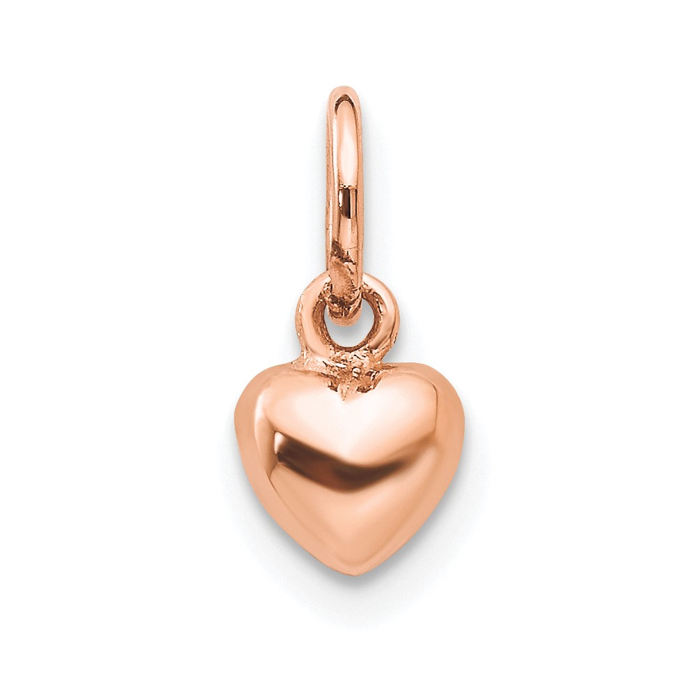 10K793R.jpg 10K Rose Gold Polished 3-D Heart Charm - Image 1