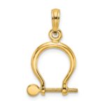 10K 3-D Small Shackle Link Screw Charm
