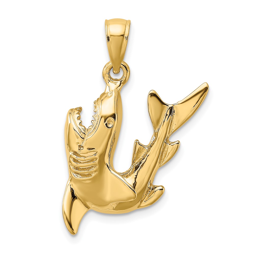 10K8001.jpg 10K 2-D Polished Shark Charm - Image 1