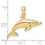 10K 2-D and Polished Swimming Dolphin Charm - Image 3