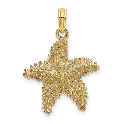 10K Starfish W/ Beaded Texture Charm