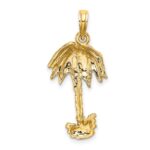 10K 2-D Textured Single Palm Tree Charm - Image 4
