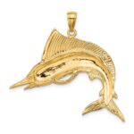 10K 2-D Polished / Satin STRIPED MARLIN Charm - Image 4