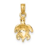 10K 2-D and Textured Sea Turtle Charm - Image 4