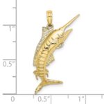 10K 3-D Polished BLUE MARLIN Charm - Image 3