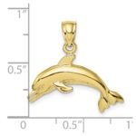 10K Textured Polished Dolphin Jumping Charm - Image 3