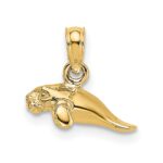 10K 3-D Polished Mini Manatee Charm