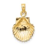 10K Polished Scallop Shell Charm - Image 4