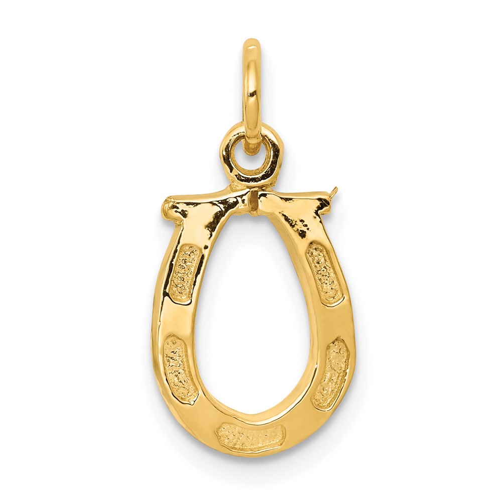 10K830.jpg 10k Solid Polished Horseshoe Charm - Image 1