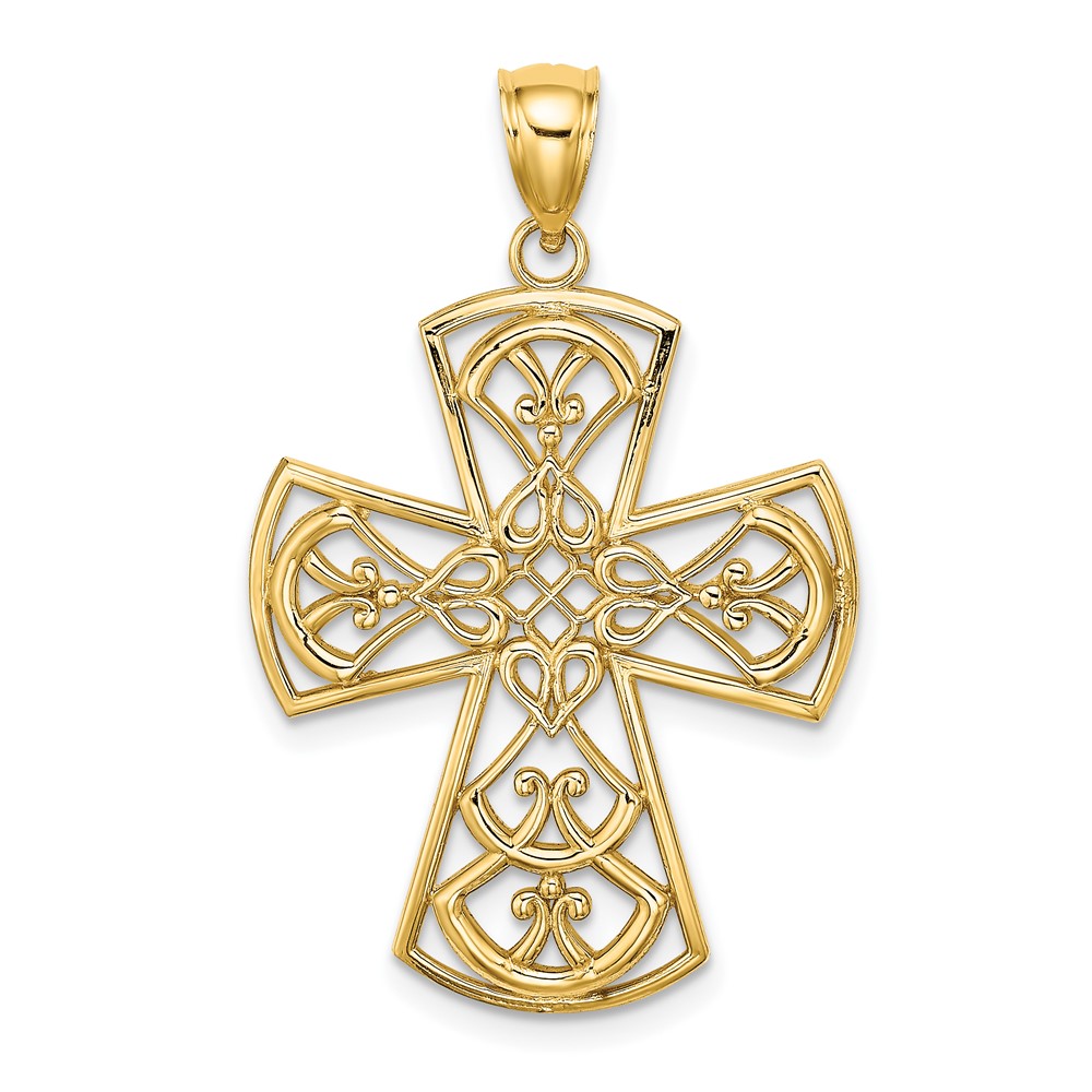 10K8328.jpg 10K Filigree Cross Charm - Image 1