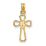 10K Cut-Out Cross w/ Dove Charm - Image 4