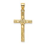 10K Cross w/ Flower Charm