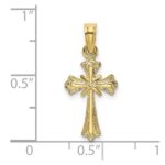10K Engraved Small Cross w/ X  Center Charm - Image 3