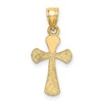 10K Solid Textured Cross Charm - Image 4