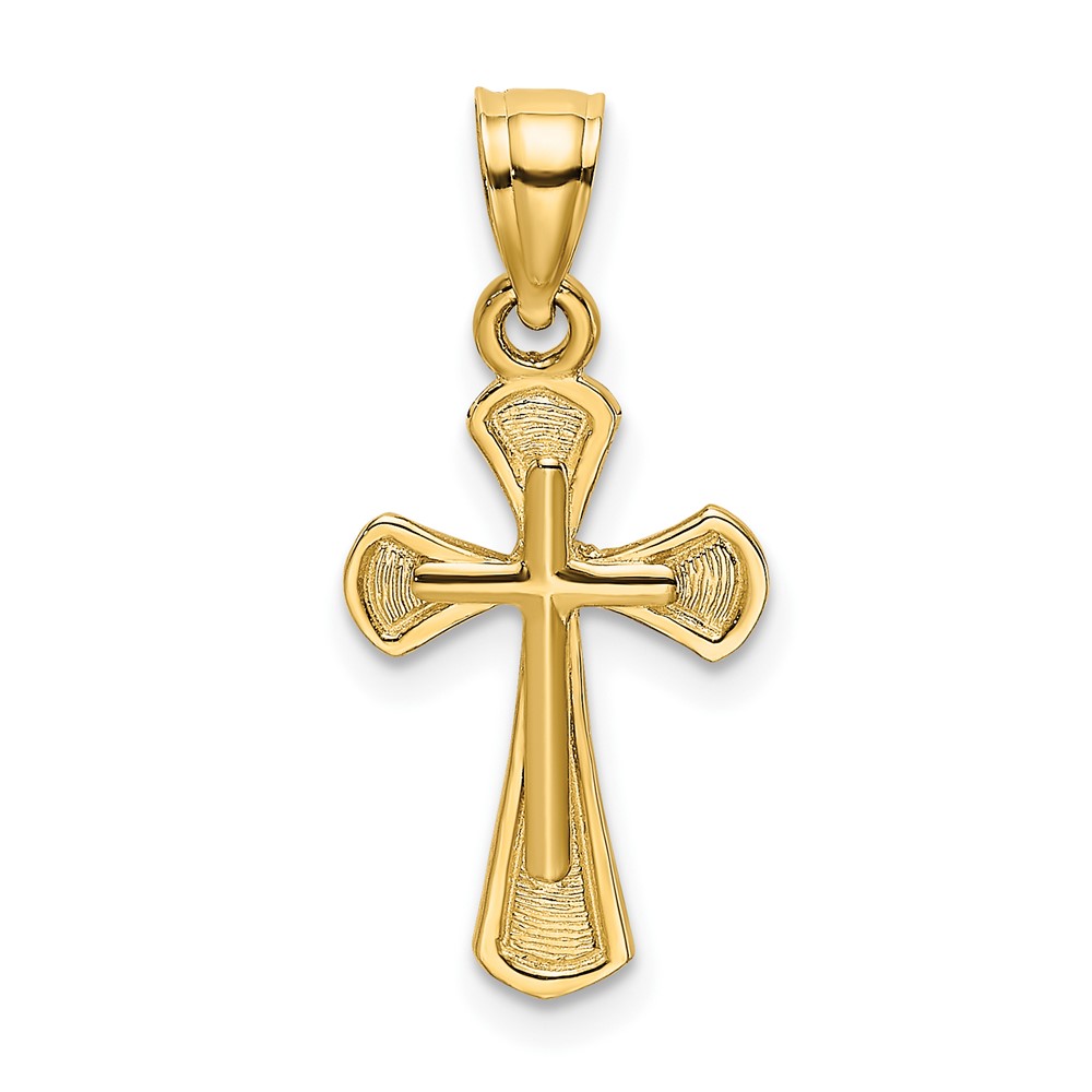 10K8349.jpg 10K Solid Textured Cross Charm - Image 1
