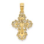 10K Cut-Out Delicate Cross Charm