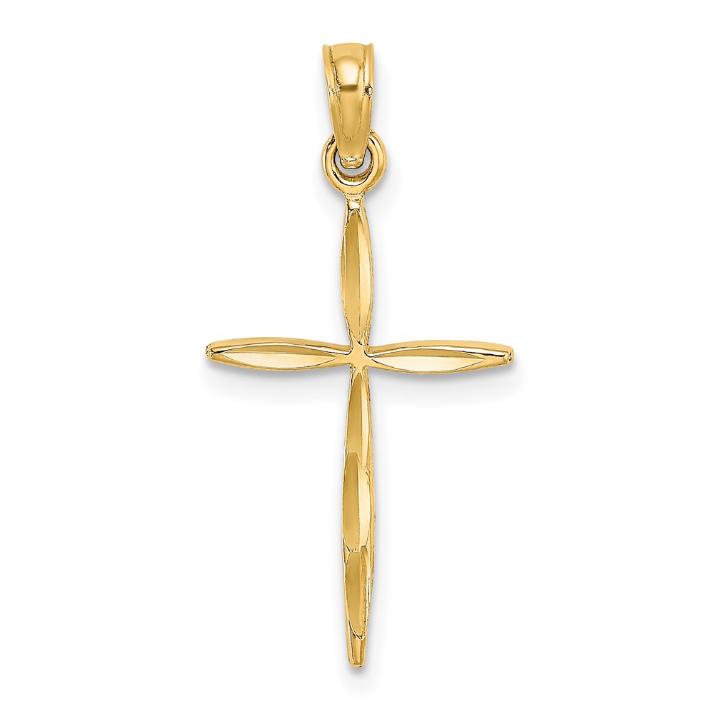 10K8363.jpg 10K D/C with Tapered Ends Cross Charm - Image 1