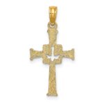 10K Polished and Engraved Cross and Dove Charm - Image 4
