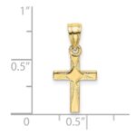 10K Diamond Shape Center Mini Cross Charm - Image 3