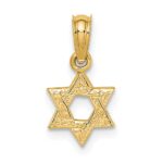 10K Mini Star Of David w/ Engraved Swirl Charm