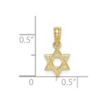 10K Mini Star Of David w/ Engraved Swirl Charm - Image 3