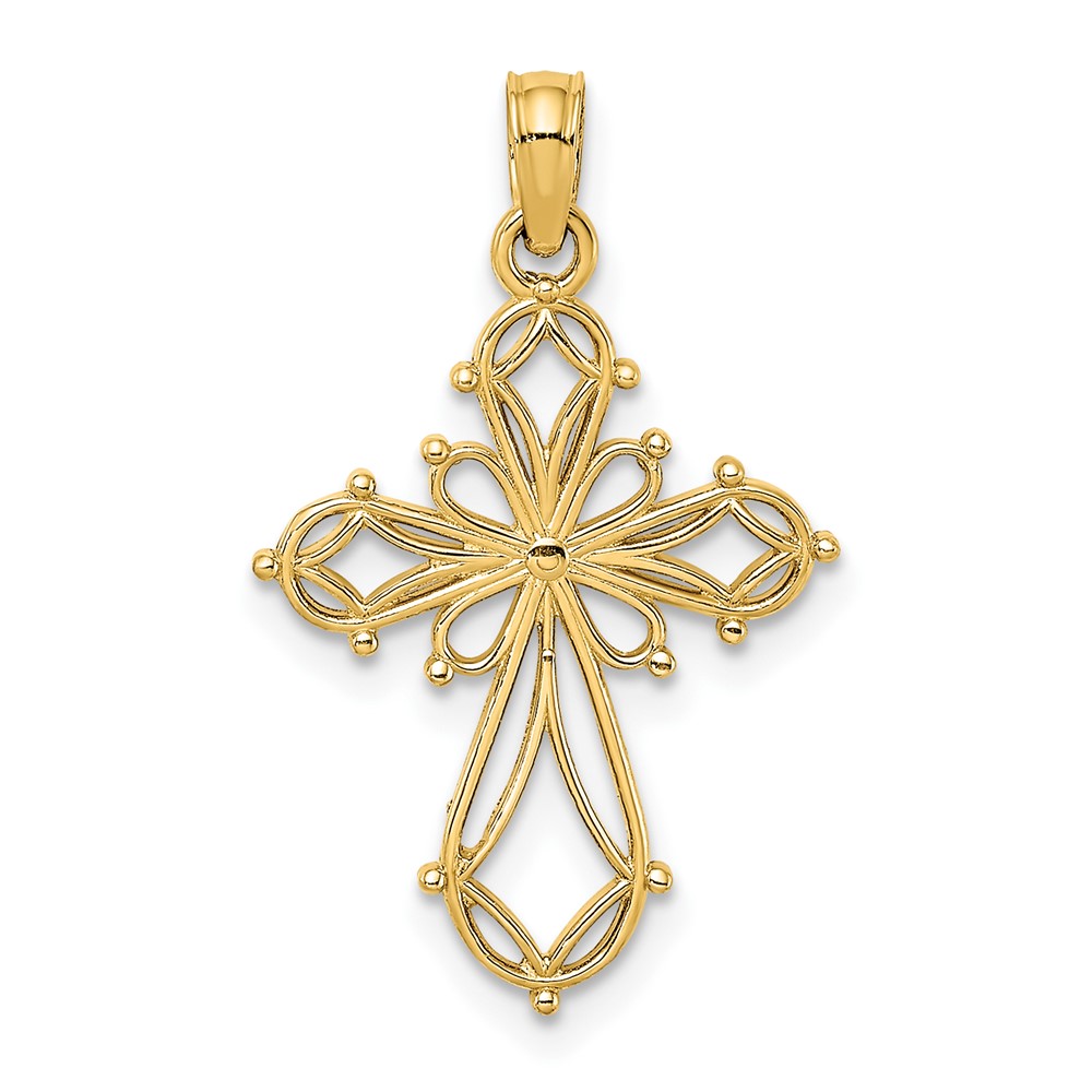 10K8417.jpg 10K Cut-Out Fancy Cross Charm - Image 1