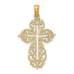 10K Cut-Out Scroll Framed Cross Charm - Image 4