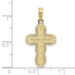 10K Textured w/ Lace Trim Cross Charm - Image 3